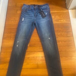 Risen Los Angeles Blue Straight Leg Jeans, Mid rise, size 3 NWT
